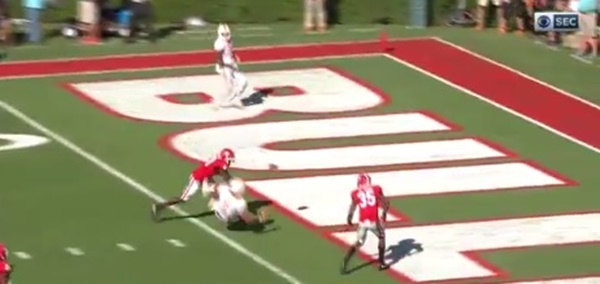 Jalen Hurd gets hit and fumbles while coasting toward end zone (Video)