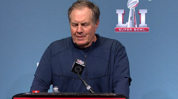 New England Patriots head coach Bill Belichick has a laugh