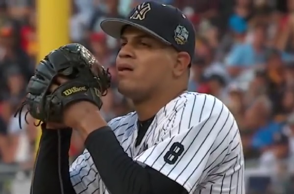 SEE IT: Dellin Betances does best Gary Sheffield impression in first at-bat  since high school, strikes out badly – New York Daily News