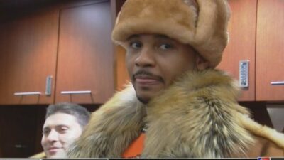 Carmelo Anthony fur hat