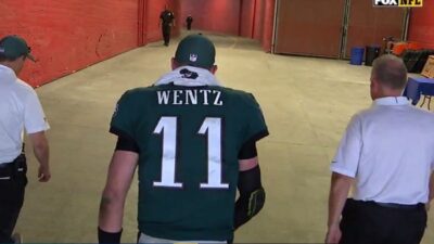 Carson Wentz locker room