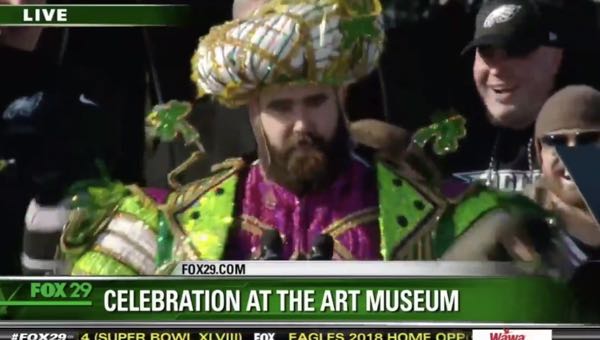 Eagles championship parade, epic Jason Kelce speech, celebrates