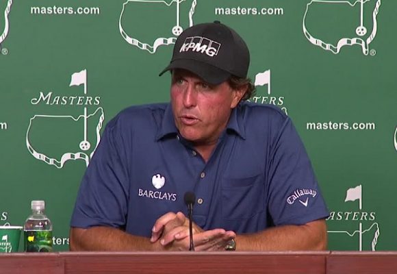 Phil Mickelson at the podium