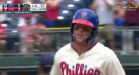 Rhys Hoskins' new helmet gets meme treatment