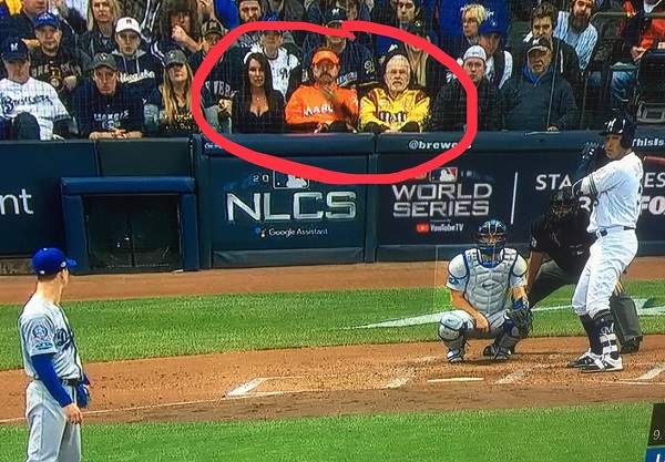 Superfans Front Row Amy, Marlins Man, M&M guy all at Game 7