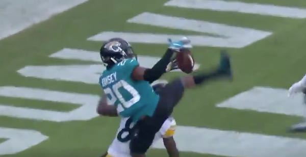 Watch: Jalen Ramsey makes acrobatic interception in end zone