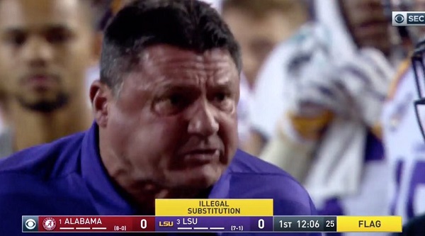 Funny Photo Of Enraged Ed Orgeron Gets Meme Treatment