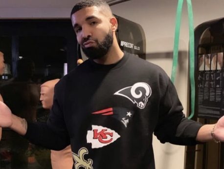 Drake wears perfect NFL sweater to address alleged 'Drake Curse'