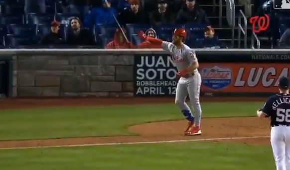 Video: Bryce Harper's Batflip After Home Run Went Viral Last Night - The  Spun: What's Trending In The Sports World Today