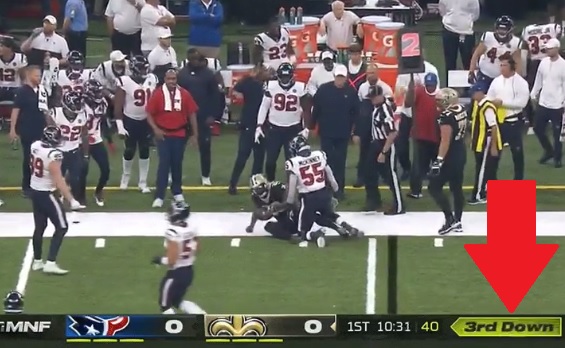 ESPN's new Monday Night Football scorebug now includes down and distance  arrow