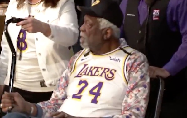 Lakers World - Bill Russell rocking a Kobe Bryant jersey