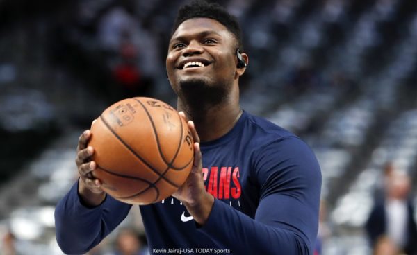 Zion Williamson shooting in practice