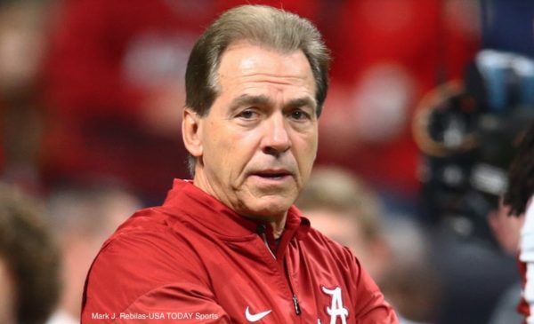 Nick Saban on the sidelines