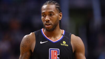 Kawhi Leonard in his Clippers uniform