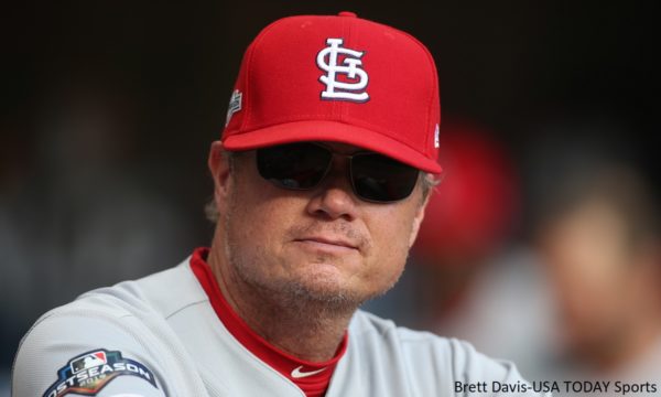 Mike Shildt in the dugout