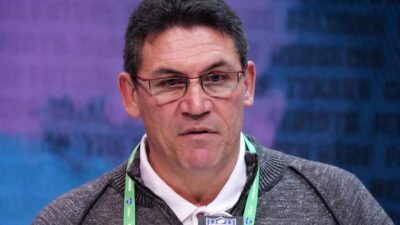 Ron Rivera at a press conference