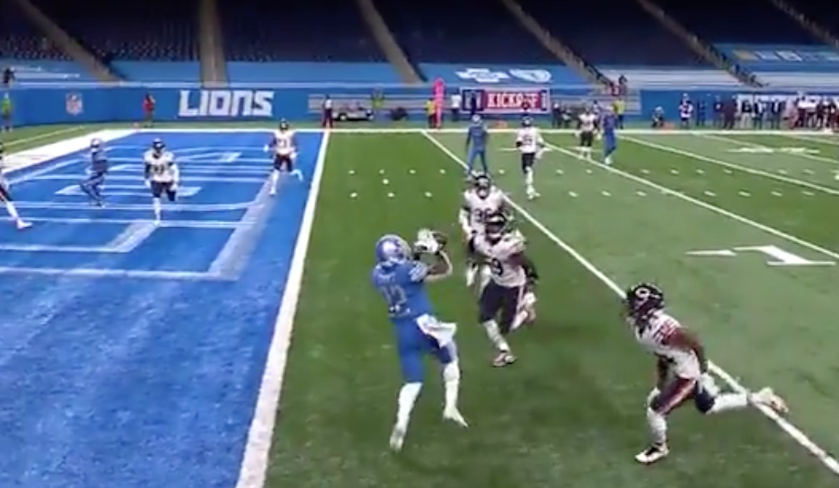 Video DAndre Swift drops game-winning touchdown pass for Lions