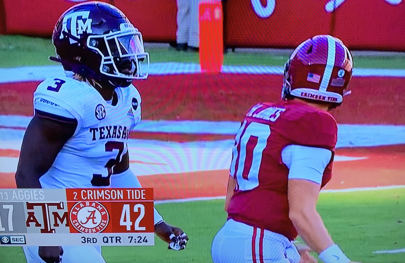 Mac Jones Had Some Words For Aggies Tyree Johnson After Touchdown Pass