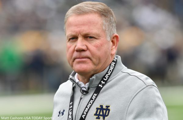 Brian Kelly in Notre Dame gear