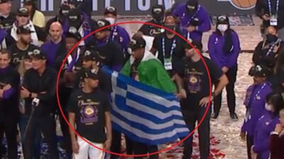 Kostas Antetokounmpo Greek flag