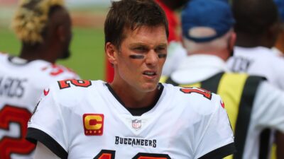 Tom Brady in a Bucs jersey