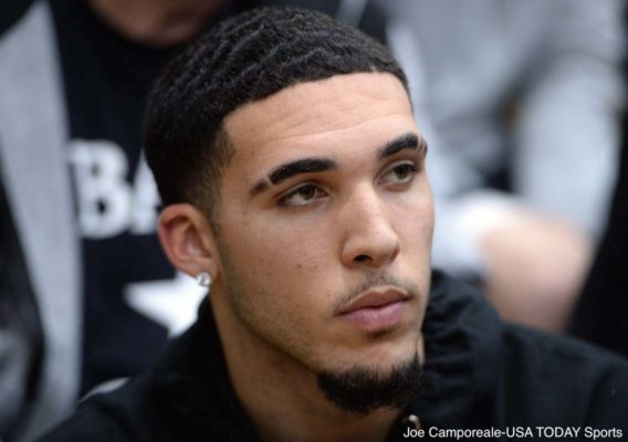 LiAngelo Ball sitting in the stands