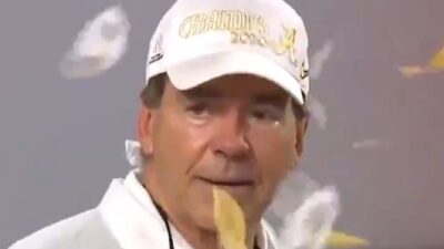 Nick Saban cries