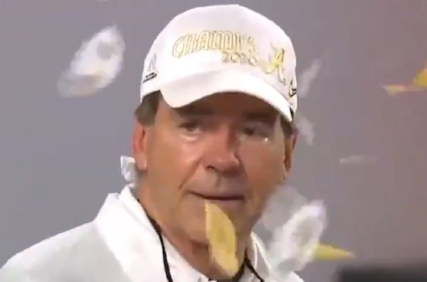 Nick Saban cries