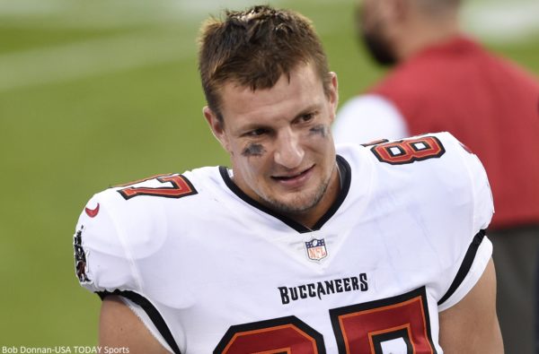 Rob Gronkowski in a Bucs uniform