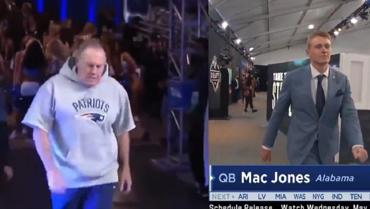 Hilarious video of Mac Jones walking like Bill Belichick goes viral