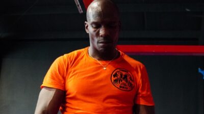 Chad Johnson in an orange shirt