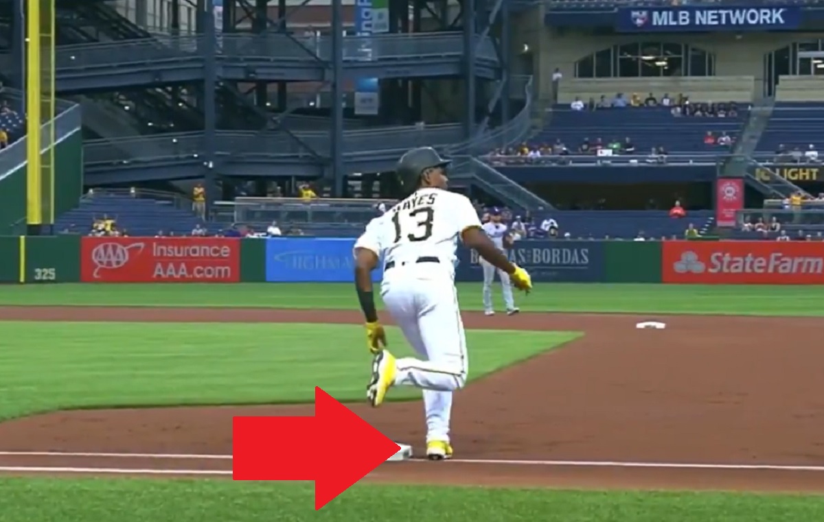 Video: Pirates' Ke'Bryan Hayes loses home run after missing first base