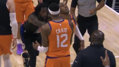 Patrick Beverley push Chris Paul