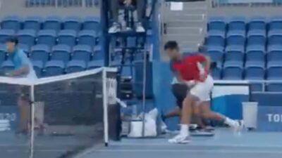 Novak Djokovic racket smash