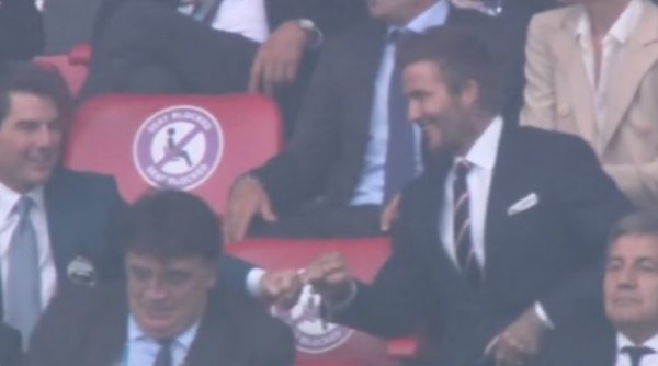 Tom Cruise David Beckham fist bump