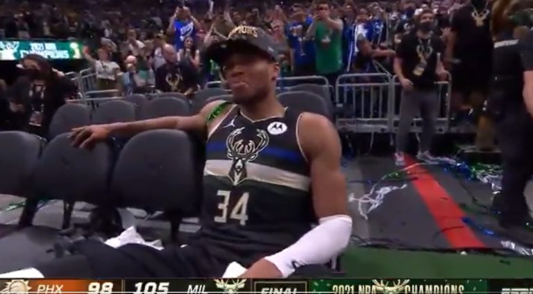 Video Giannis Antetokounmpo Gets Emotional After Winning Championship 5762