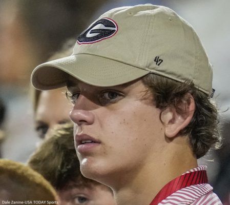 Arch Manning wearing a Georgia hat