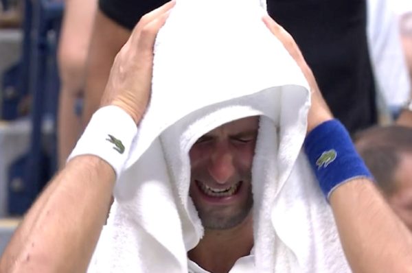 Novak Djokovic crying