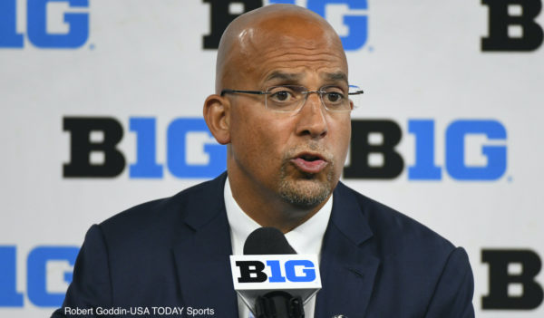 James Franklin at a press conference