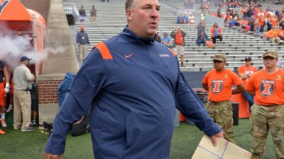 Bret Bielema on the field