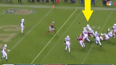 Carson Wentz throws an interception