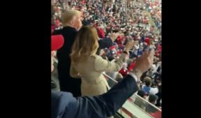 Donald Trump does the Tomahawk Chop