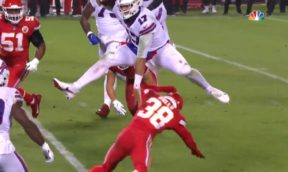 Josh Allen goes viral for amazing hurdle