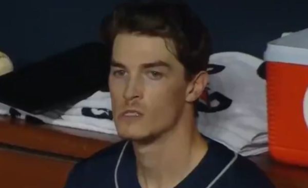 Max Fried sitting in the dugout