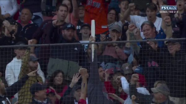 Red Sox fan with bat