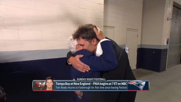Robert Kraft Tom Brady hug