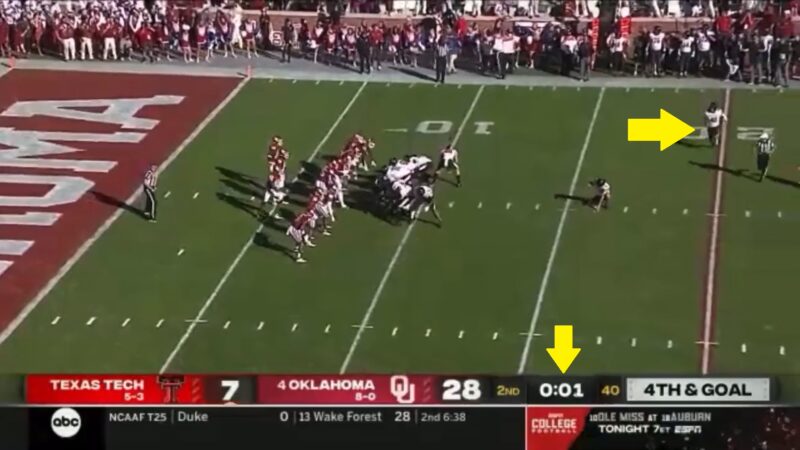 Texas Tech botched field goal