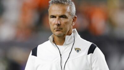 Urban Meyer in a Jaguars jacket