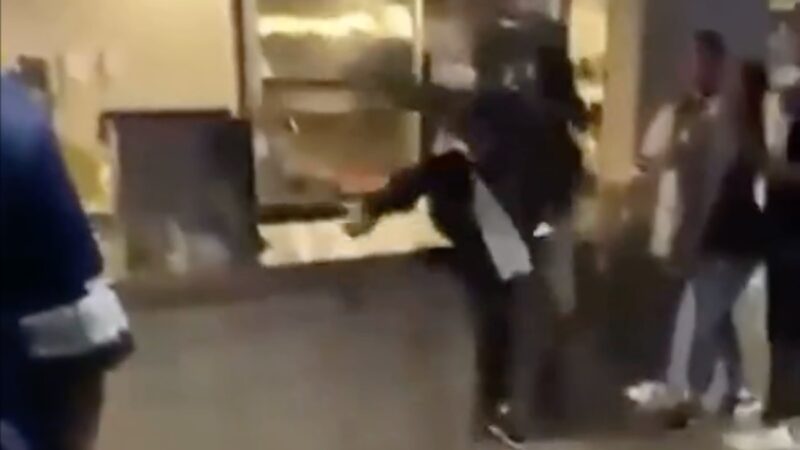 A concession worker fought a fan at AT&T Stadium