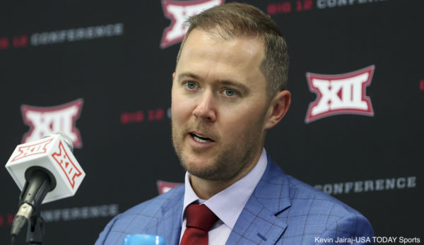 Lincoln Riley at a press conference